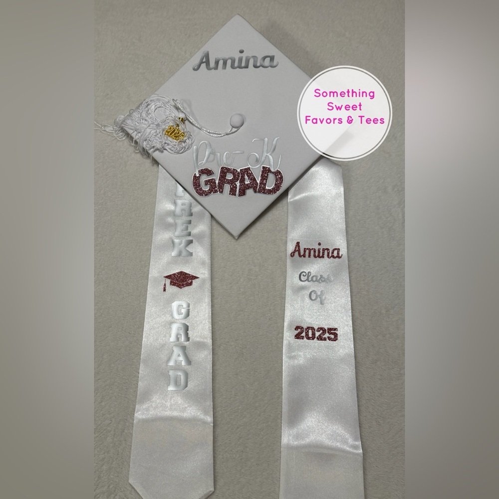 Graduation Cap & Stole. with Custom Design For ALL GRADES